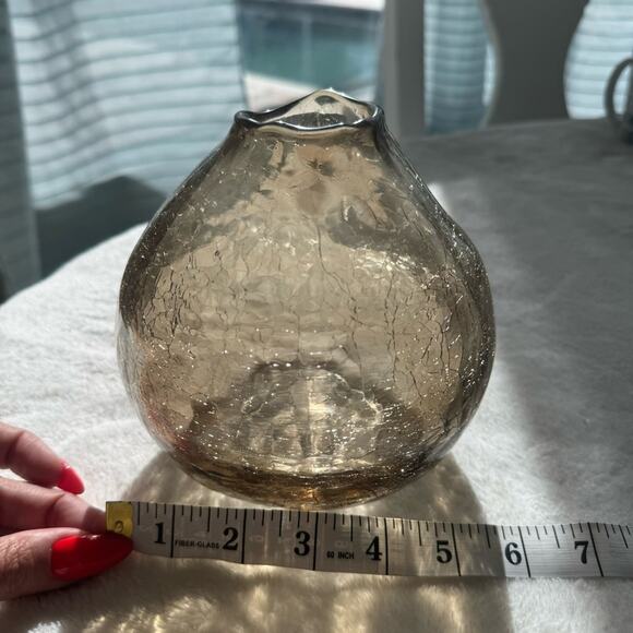Anthropologie cracked glass abstract avant-garde vase - Picture 2 of 8